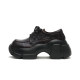 Masuji 2025 summer new thick-soled thick-heeled single shoes height-enhanced lace-up small leather shoes versatile casual shoes for women