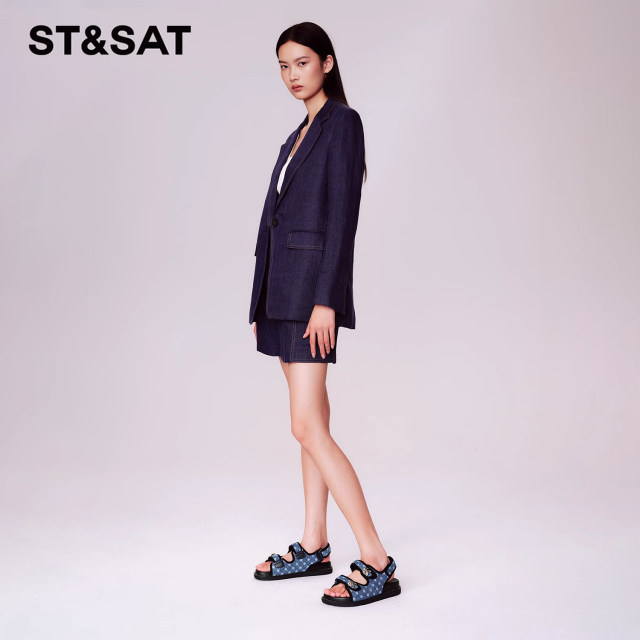 Saturday summer thick-soled women's sandals wear small heightened sandals outside
