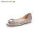 Saturday shopping mall same square buckle rhinestone single shoes for women in spring new pointed toe low heel temperament flat-soled commuting shoes for women