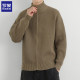 Luo Meng Cardigan Jacket Men's Spring and Autumn New Tide Brand Advanced Leisure Stand -collar Jacket Loose Knit Sweaters
