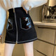 Large -size high -waisted suede zipper skirt female autumn and winter fat mm thin A -line skirt black hip skirt short skirt
