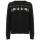 FUNOFF Fair Island Bath Style Black Zipper Hooded Sweater Jacket 2024 Winter Christmas Knitted Top for Women