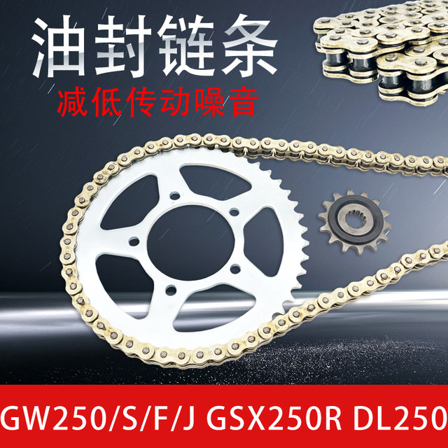 Suitable for Suzuki GW250 GSX250R DL250 chain plate size fly silent oil seal chain set chain