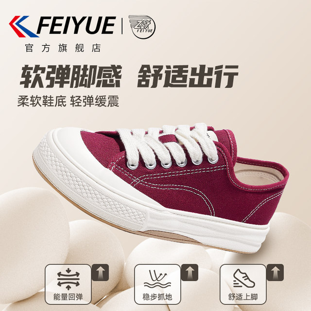 feiyue/feiyue canvas shoes for women 2025 new winter hot style thick-soled warm casual casual thickened plate shoes for men