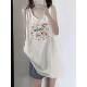 White suspender vest for women in summer 2025 new loose slim large size women's sleeveless T-shirt top