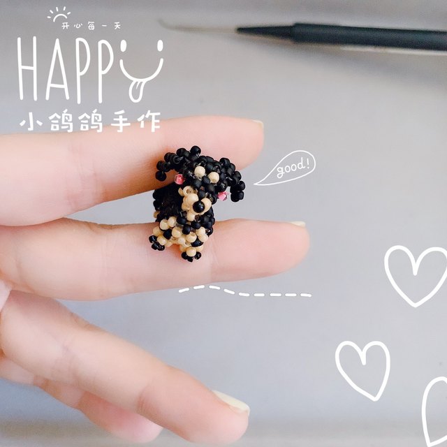DIY beaded handmade ornaments dachshund dog handmade knitting material bag Japanese toho rice beads newbie video
