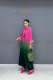 2025 summer new velvet dress tied dyed color Chinese long skirt elegant lady loose fashion large size women's clothing