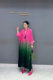 2025 summer new velvet dress tied dyed color Chinese long skirt elegant lady loose fashion large size women's clothing