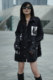 2025 summer new denim jacket long sleeve heavy-duty patch printing grinding and washing old versatile casual women's clothing