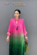 2025 summer new velvet dress tied dyed color Chinese long skirt elegant lady loose fashion large size women's clothing