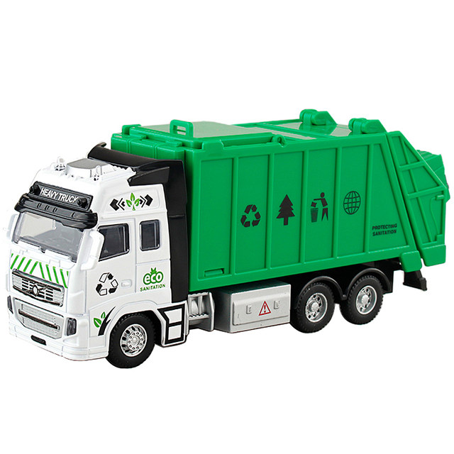Alloy simulation garbage truck children's toy cleaning garbage classification trash can sanitation engineering model car boy