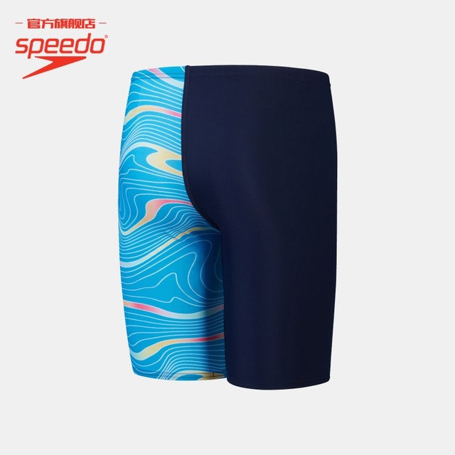 Speedo/speedo cute printed comfortable and close-fitting children's knee-length swimming trunks sun protection swimwear for boys, middle and large children