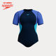 Speedo/speedo anti-chlorine slimming sun protection slim color matching design women's one-piece triangle swimsuit