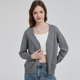2025 spring and autumn V-neck pure cotton thin cardigan women's spring and autumn jacket women's sweater solid color knitted small outer wear