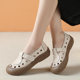 Soft cowhide spring and summer genuine leather bag-toe flat sandals new retro comfortable large size 41 women's shoes breathable hole shoes 42