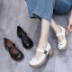 Genuine leather Mary Zhen small leather shoes 2025 new spring and summer light mouth large-size single shoes versatile medium heel thick heel commuting women's shoes