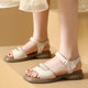 Genuine leather sandals for women in summer 2025 new women's shoes large size soft sole soft side fashionable and not tired feet casual shoes
