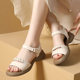 Genuine leather sandals for women in summer 2025 new women's shoes large size soft sole soft side fashionable and not tired feet casual shoes