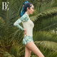 BE Fan De'an surf series women's split swimsuit fashionable sun protection long-sleeved split skirt three-piece set new style