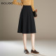 Navy blue temperament professional commuting skirt for women 2025 spring and autumn high waist loose slim drooping large umbrella skirt