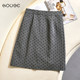 Gray skirt for women 2025 new summer tall slit polka dot short skirt high waist A-line skirt hip-covered mid-skirt