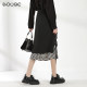 Spliced ​​plaid skirt for women in spring and autumn 2025 new high-waist strap mid-length chessboard plaid a-line skirt