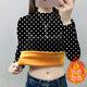 
Adding velvet thickened integrated velvet mother's suit 2025 winter new half-high neck fashionable printed long-sleeved T-shirt warm clothes