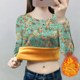 
Middle-aged mother's velvet bottoming shirt to keep warm, casual and versatile 2025 autumn and winter new thickened T-shirt simple inner wear