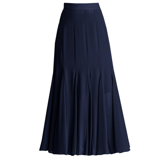 Switching fishtail design feels smooth and elegant chiffon skirt female summer high waist A -shaped thin bloom skirt