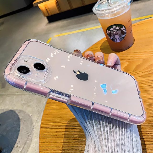 
Small and fresh, suitable for Apple 16pro mobile phone case, anti-fall airbag, iPhone14promax/15, luminous and transparent 13, all-inclusive for men and women, 12, simple and high-end, 11, creative niche protective cover for couples