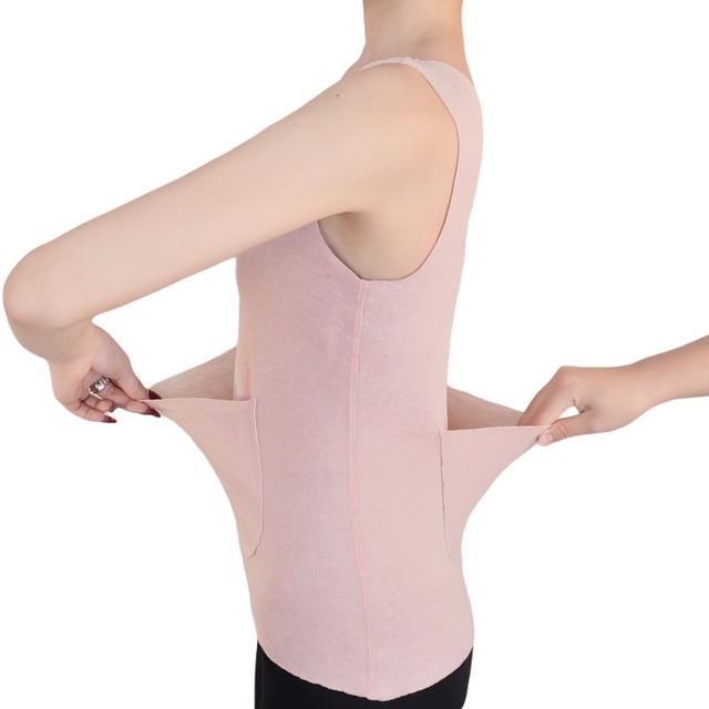 DeRong Seamless Belly Warming Vest for Women with Pockets and Double Pockets for Cold Protection, Belly Protection and Waist Protection, Bottoming Sling Heating Top