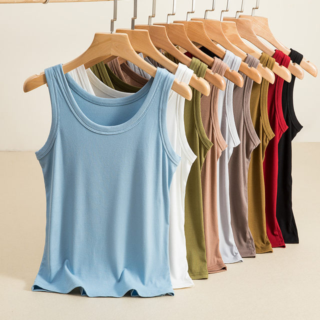 Threaded edge anti-exposure vest for women summer thin modal sleeveless inner large size slim bottoming outer top