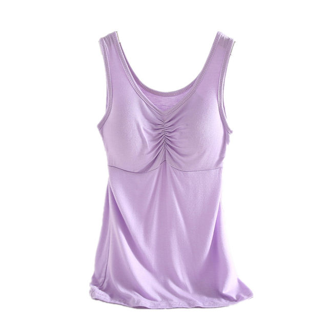 Modal's chest pad camisole vest female summer wild repair yoga clothing large -size underwear sleeveless base top