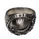 Niubun Seiko Mad Graffiti Frosted Atomized Old Retro 925 Sterling Silver Eye of Thorns Ring for Men and Women