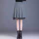 Irregular mesh mid-skirt skirt for women spring and autumn knitted skirt 2025 new two-sided A-line skirt to make you look slim short skirt