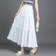 Korean sweet casual spliced ​​skirt for women in 2025 spring new midi skirt high waist slim and versatile A-line skirt