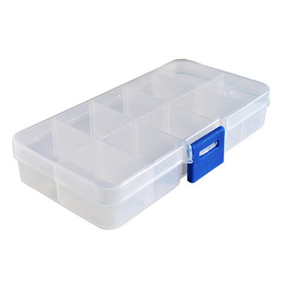 10 grid transparent plastic jewelry earrings storage box Portable hand jewelry box organic
