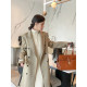 Autumn and winter half -high neckline thin dress female micro -fat size fat MM medium long loose and loose meat lazy wind knitted skirt