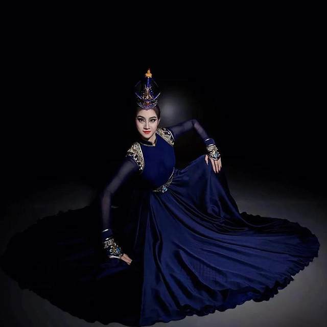 Mongolian dance costume big hem skirt national style art exam exercise skirt Mongolian dance skirt long skirt female adult