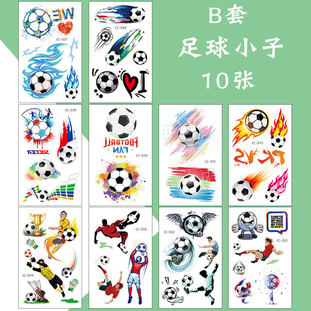 Football stickers face stickers children's tattoo stickers safe non-toxic boy football boy waterproof men and women long-lasting stickers