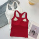 American U-neck wide shoulder strap suspender for women in summer wear high elastic belt chest pad integrated I-shaped vest sleeveless inner top