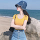 Korean version of summer new fashionable age-reducing ginger large round neck pure cotton slim short-sleeved T-shirt women's top Korean version ins