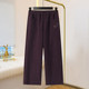 Mom pants in autumn and winter, thick middle-aged wide-leg pants, elastic waist, middle-aged and elderly women's pants loose drooping narrow version wide-leg pants