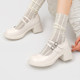 Xiangxiang characters double with Maryzhen shoes female 2023 summer new thick sole thick heel women's round head shallow mouth retro single shoes
