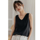 Double -layer chiffon suspender vest female 2025 spring and summer V -neck loose outside wearing white bottoming shirt sleeveless top
