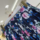 French romantic rose flower elastic waist skirt sweet temperament printed pocket press pleated long skirt umbrella skirt