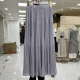 Korean solid color pressed pleated chiffon skirt for women in spring and summer 2025 new high-waisted pleated a-line long skirt
