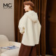 MC2m white double -sided wool temperament woolen women's short winter new fashion hooded hat gentle early winter wear
