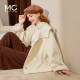 MC2m white double -sided wool temperament woolen women's short winter new fashion hooded hat gentle early winter wear
