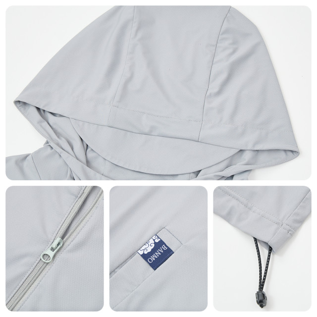 Half ink large size men's hooded sun protection clothes for men 2025 summer new ice silk cool sun protection clothes jacket